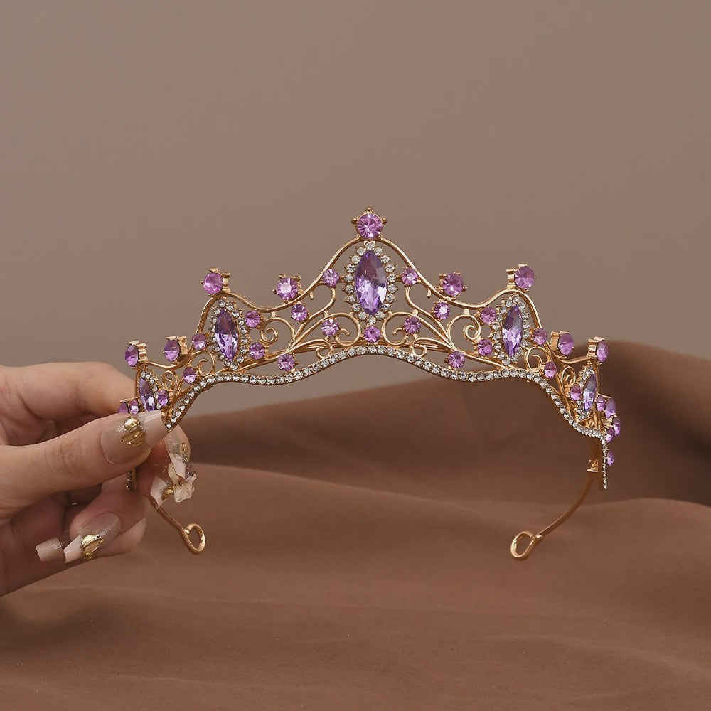 Vintage Barok Kristallen Tiara Kroon met Strass - Bruids & Feest Haaraccessoire