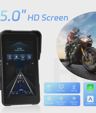 5" Smart Motorfiets Display met CarPlay, Android Auto & IP68 Waterdicht
