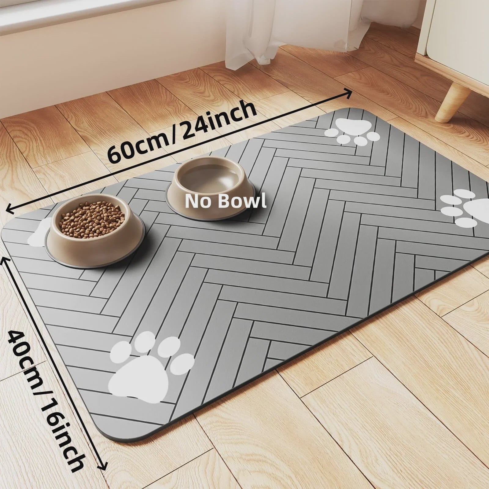 Absorberende Voer- en Waterbak Mat voor Hond en Kat - Waterdicht & Sneldrogend