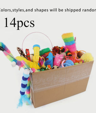 Grote Mix Katten Speelgoed Set (14/28/56 Stuks) - Plastic & Pluche Speeltjes voor Uren Plezier