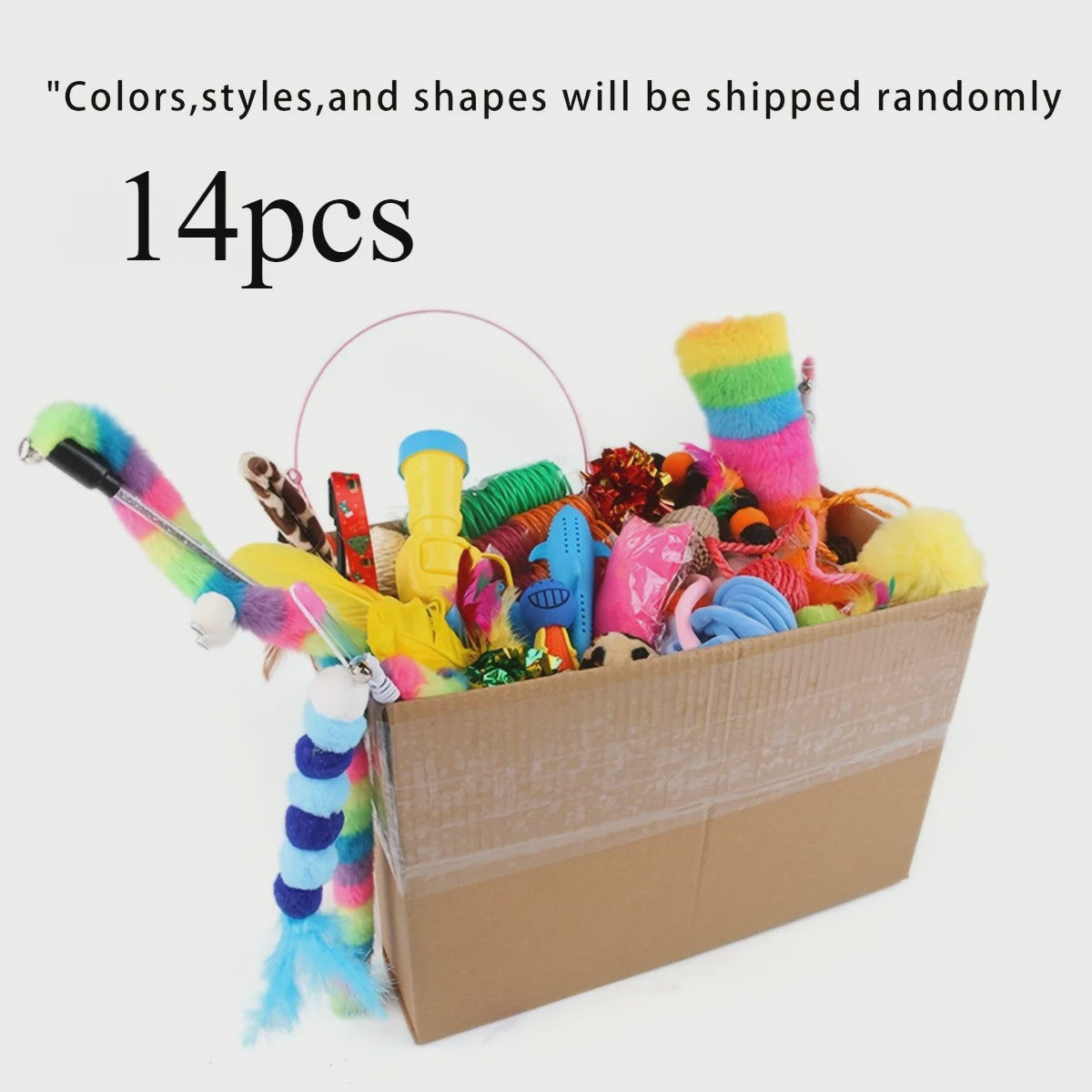 Grote Mix Katten Speelgoed Set (14/28/56 Stuks) - Plastic & Pluche Speeltjes voor Uren Plezier