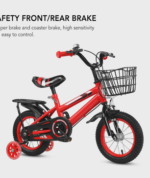 Kinderfiets 14/16 inch met Mandje - Verstelbare Hoogte - Voor Jongens en Meisjes (2-7 jaar)
