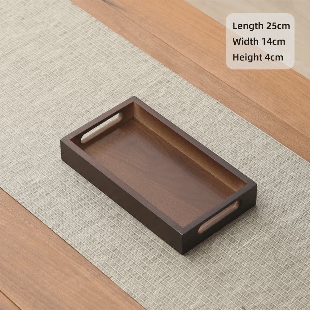 Luxe Houten Serveerplank met Handvat - Bamboe & Walnoot Kleur