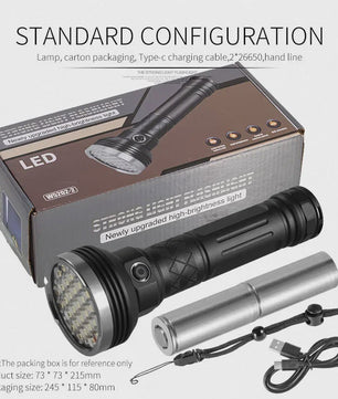 Krachtige Oplaadbare LED Zaklamp 9000LM - Super Helder, Lange Afstand, Tactisch & Camping