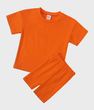 Katoenen Kinderkleding Set: T-shirt & Biker Shorts voor Jongens en Meisjes (1-13 Jaar)