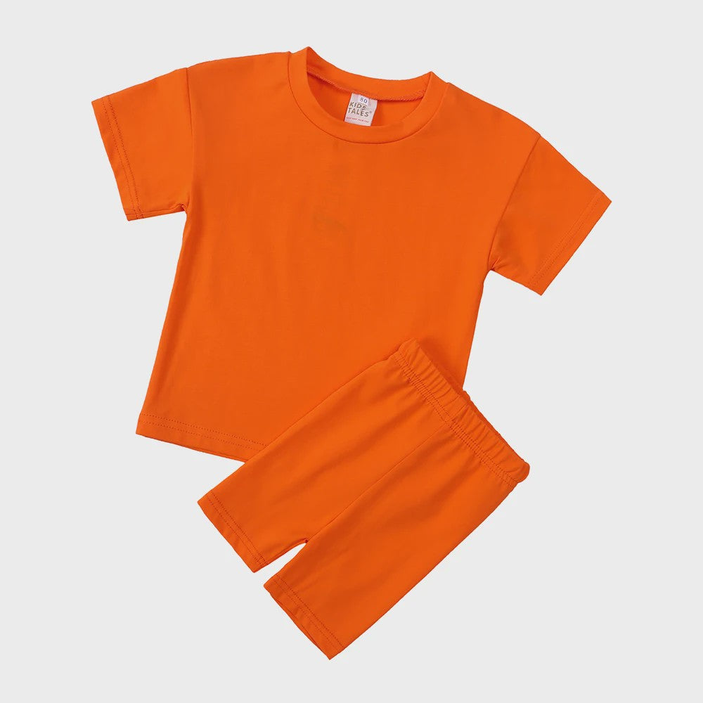 Katoenen Kinderkleding Set: T-shirt & Biker Shorts voor Jongens en Meisjes (1-13 Jaar)