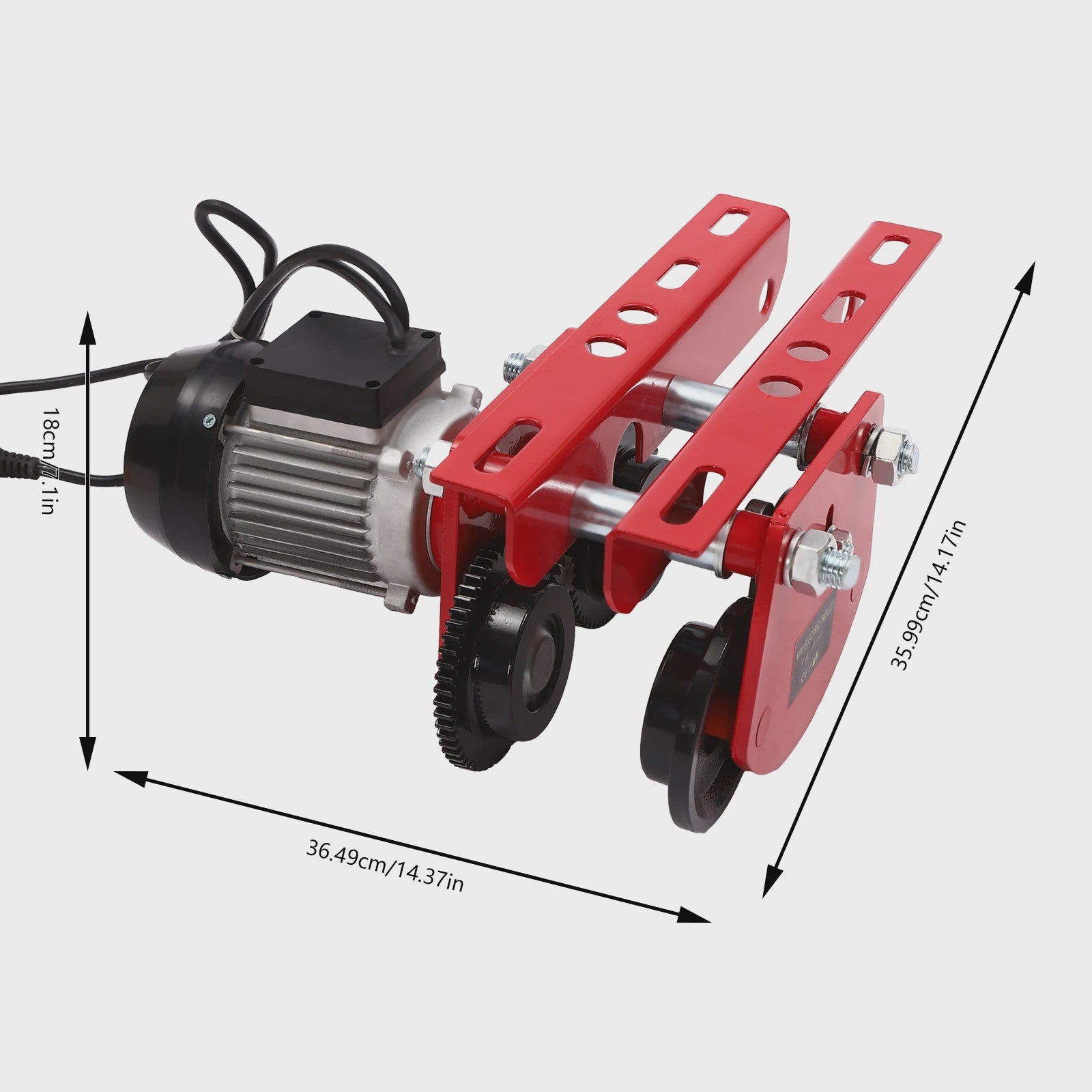 Elektrische Hijs Trolley 1 Ton - 370W Heavy Duty I-Balk Kraan voor Werkplaats & Magazijn
