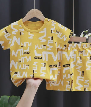 Schattige Kinder T-shirt & Short Set - 100% Katoen met Leuke Cartoon Prints