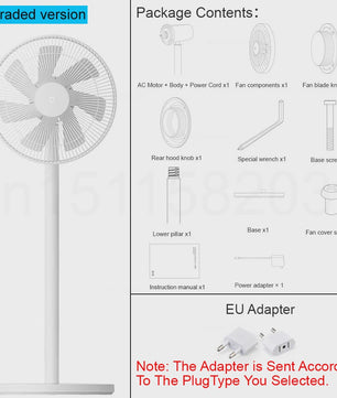 MIJIA Slimme DC Vloerstaande Ventilator 1X - 7 Bladen, 140° Luchtstroom, Stil (25.6dB), Slim Bedienbaar