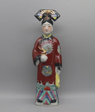 Handgeschilderde Porseleinen Beeldjes: Chinese Prinsessen & Keizerinnen Qing Dynastie