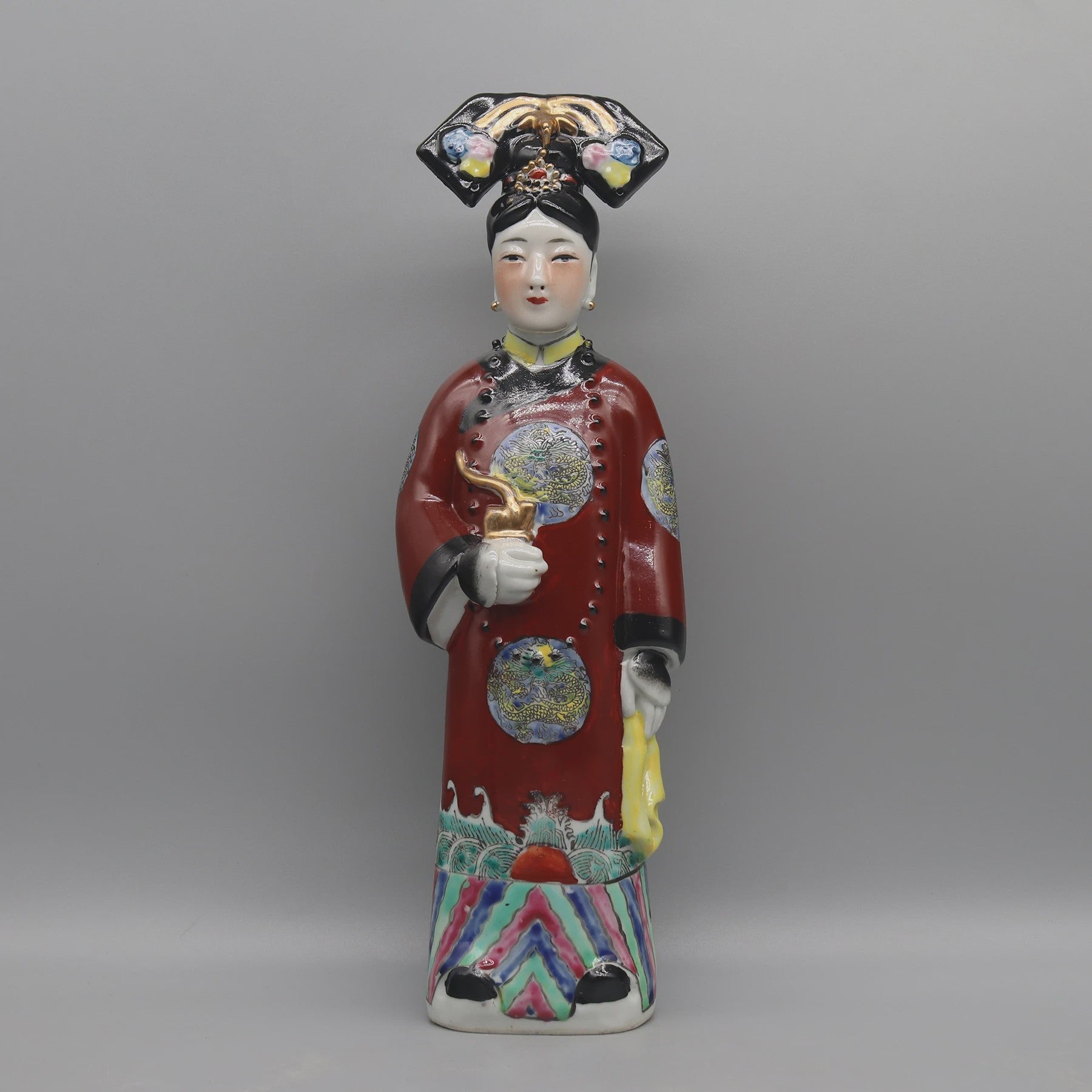 Handgeschilderde Porseleinen Beeldjes: Chinese Prinsessen & Keizerinnen Qing Dynastie