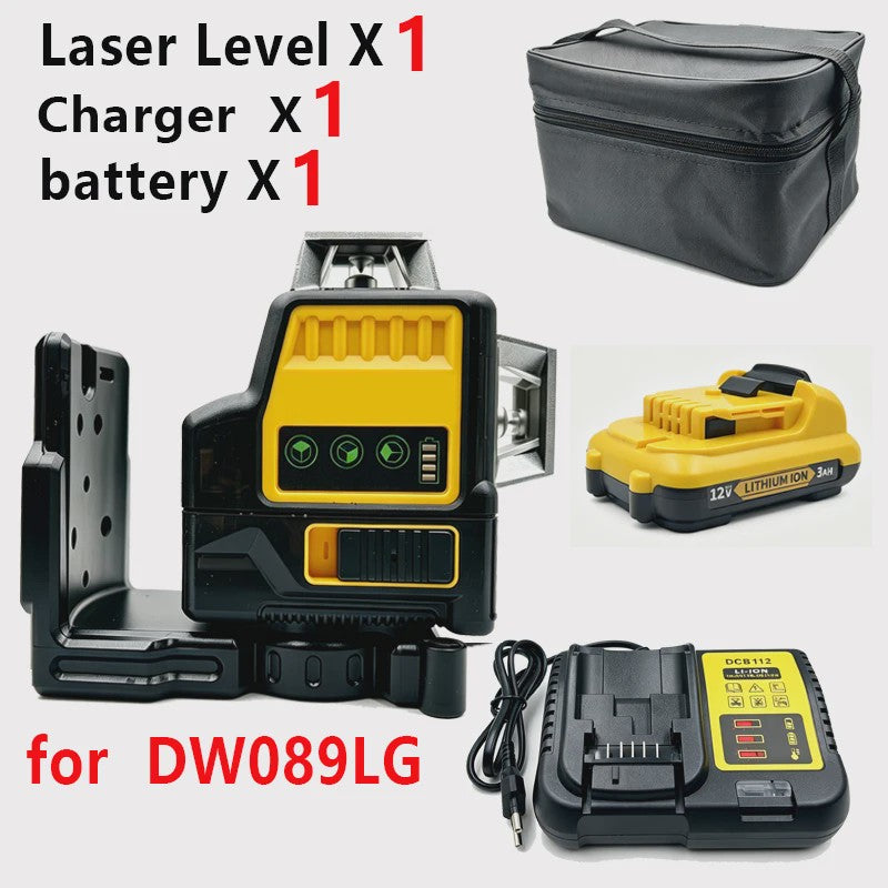 Professionele Groene Laserwaterpas DW089LG - 12 Lijnen, 360° Horizontaal/Verticaal