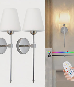 Draadloze Wandlamp met Afneembare Batterijlamp en Afstandsbediening - 15 Kleuren