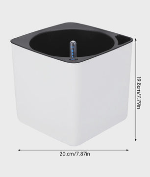 Self Watering Planter Self-watering Pot with Water Level Indicator White Self Watering Planter Modern Decorative Planter Pot