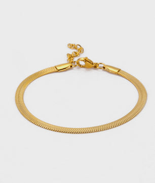 Minimalistische Slangenketting Anklet - Roestvrij Staal Goudkleurig