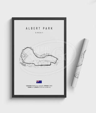 Vintage F1 Circuit Poster: Zwart-Wit Formule 1 Kunst voor de Raceliefhebber
