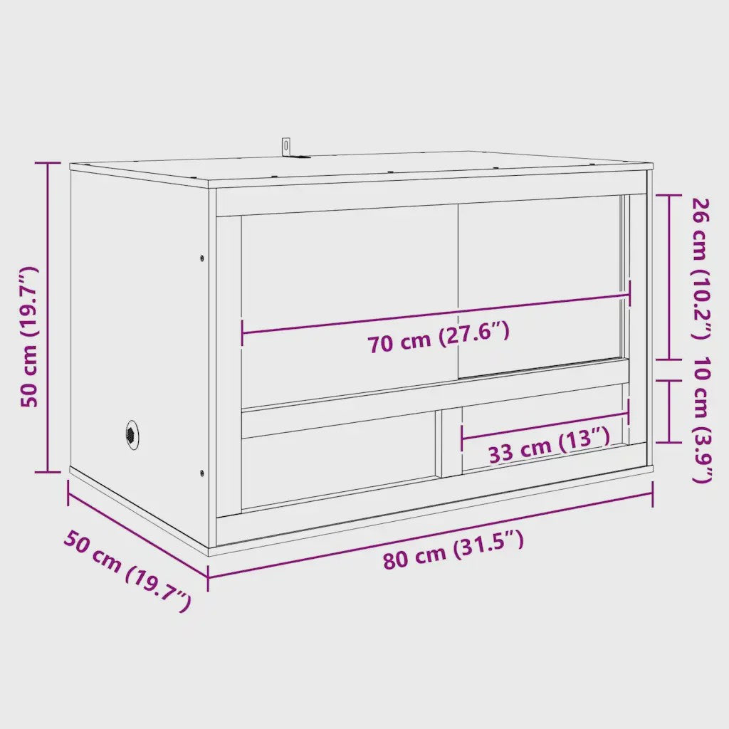 OSB Terrarium 80x50x50 cm voor Reptielen & Knaagdieren - Inclusief Thermometer