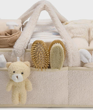 Luxe Baby Luiertas Organizer met Knuffelbeer - Opbergmand voor Commode & Luiers
