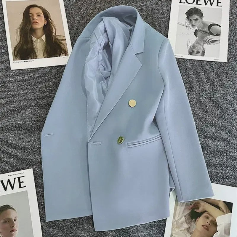Dames Blazer Jas - Elegante Koreaanse Stijl - Dubbelzijdig Sluitend