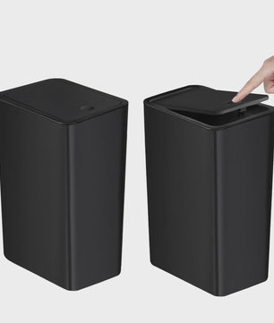 Stijlvolle Prullenbak met Drukdeksel - 10L Kleine Afvalbak voor Badkamer, Slaapkamer, Woonkamer