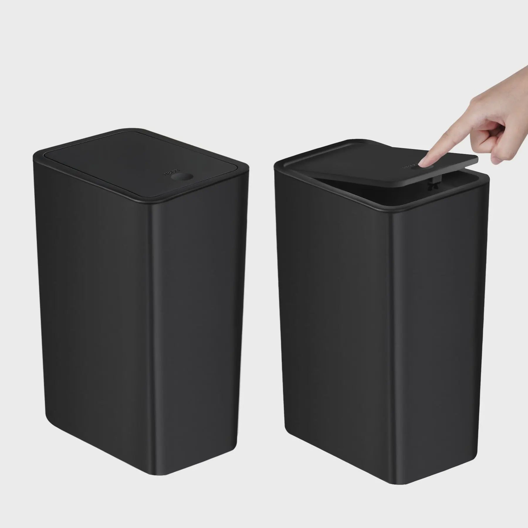 Stijlvolle Prullenbak met Drukdeksel - 10L Kleine Afvalbak voor Badkamer, Slaapkamer, Woonkamer
