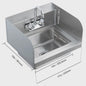 RVS Wandmontage Handwasbak met Kraan en Zijscherm - Ideaal voor Horeca, Bar, Camper & Badkamer