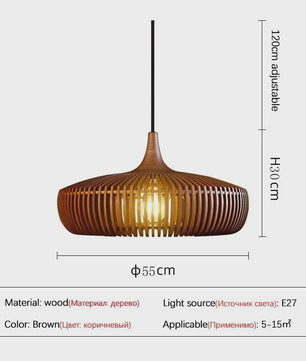 Wabi-Sabi Houten Hanglamp LED - Vintage Minimalistisch Design