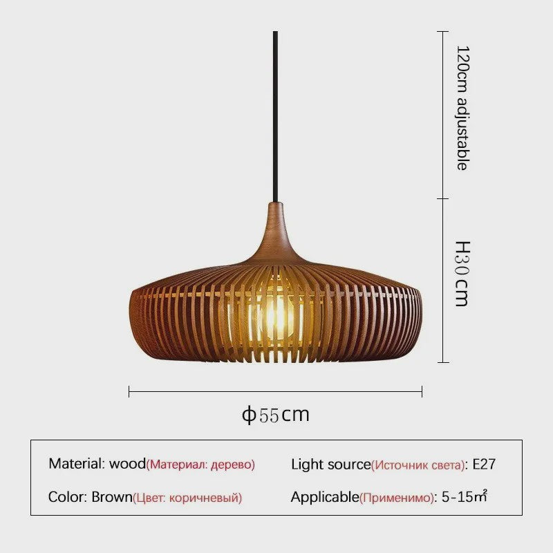 Wabi-Sabi Houten Hanglamp LED - Vintage Minimalistisch Design