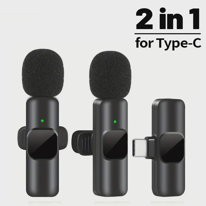 Draadloze Lavalier Microfoon voor iPhone, Android & Laptop - Helder Geluid & Ruime Ontvangst