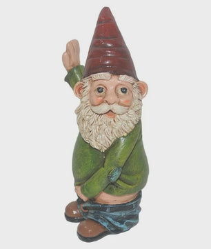 Grappige Plassende Tuinkabouter - Resin Beeldje voor Tuin & Terras
