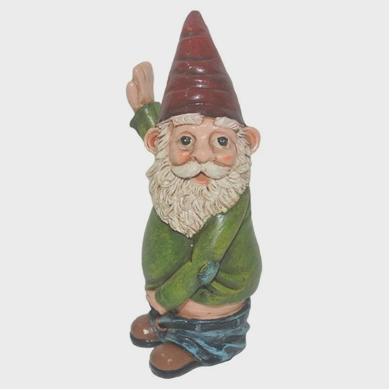 Grappige Plassende Tuinkabouter - Resin Beeldje voor Tuin & Terras