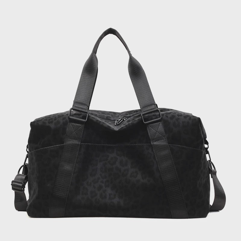 Stijlvolle Leopard Print Duffle Bag: Grote Reistas met Verstelbare Band voor Dames