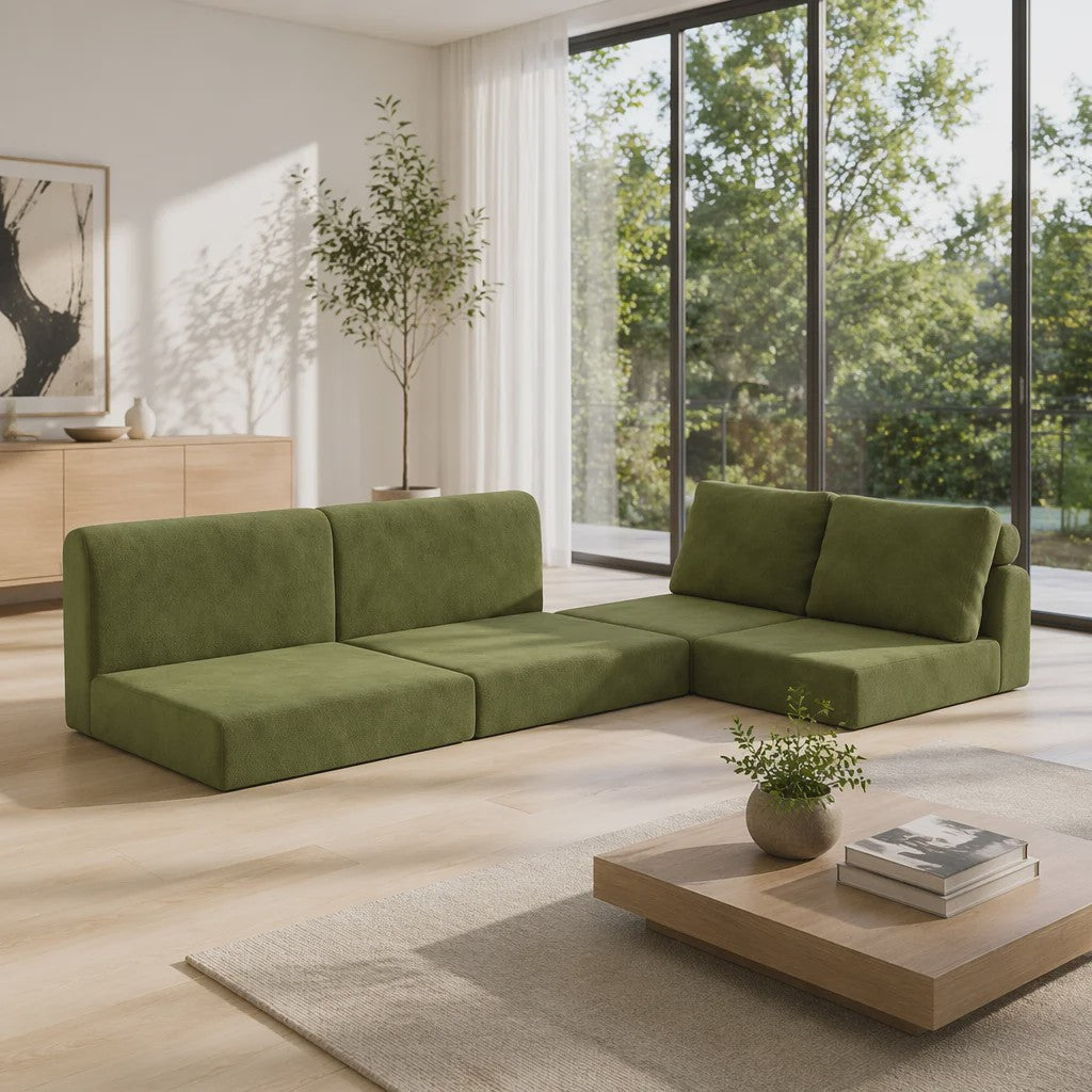 Groene 2-zits Slaapbank met Traagschuim | Flanel | 160x80 cm | Futon Sofa voor Woonkamer & Kleine Ruimtes