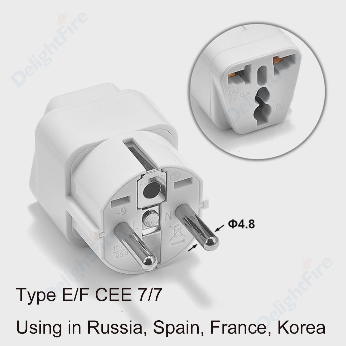 Universele Reisadapter AU/UK/US naar EU Type E/F - Stopcontact Omvormer