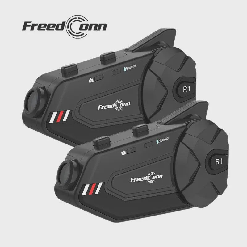 Freedconn R1 Plus Motorhelm Communicatie Systeem met 1080P Dashcam & Bluetooth