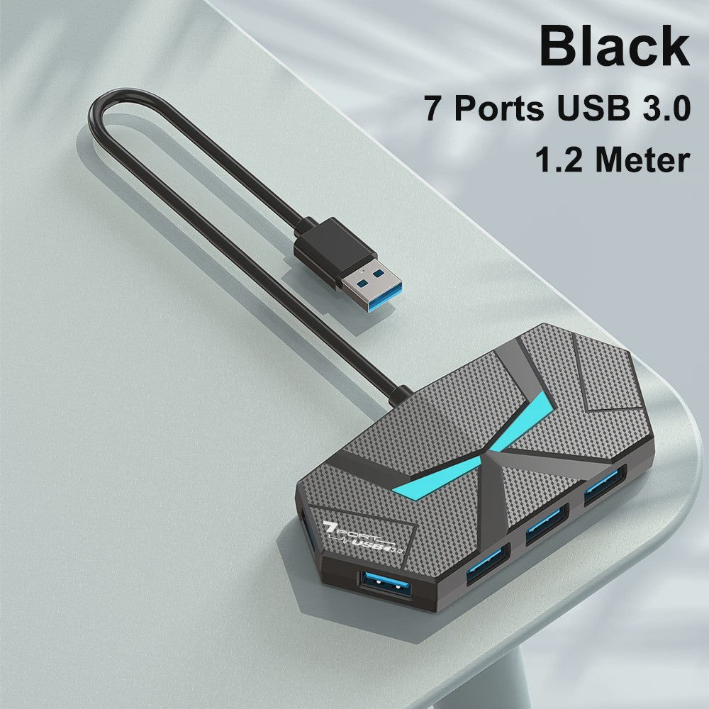 4/7 Poorts USB 3.0 Hub met Type-C Voeding - 5Gbps Docking Station voor Laptop & PC