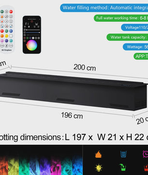 Elektrische Sfeervuur met Waterdamp en LED Vlammen - Smart Home Decoratie
