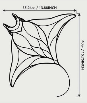 Unieke Metalen Wanddecoratie Manta Ray - Luxe Vis Hangend Ornament voor Huis & Kantoor