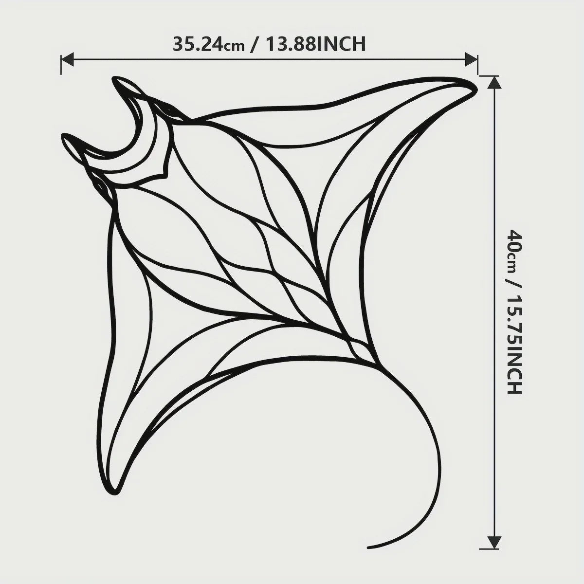 Unieke Metalen Wanddecoratie Manta Ray - Luxe Vis Hangend Ornament voor Huis & Kantoor