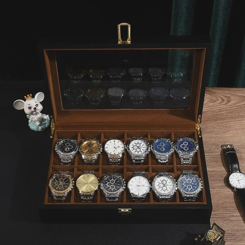 Luxe Houten Horlogedoos met 6, 10 of 12 Vakken - Handgemaakt Sieraden Opbergdoos Display