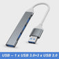 4-Poorts USB 3.0 Hub met Type-C Connector - Uitbreidingsadapter voor Laptop & Smartphone