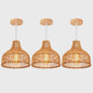 Rieten Hanglamp 24cm - Boho Stijl Plafondlamp voor Keuken, Woon- en Eetkamer