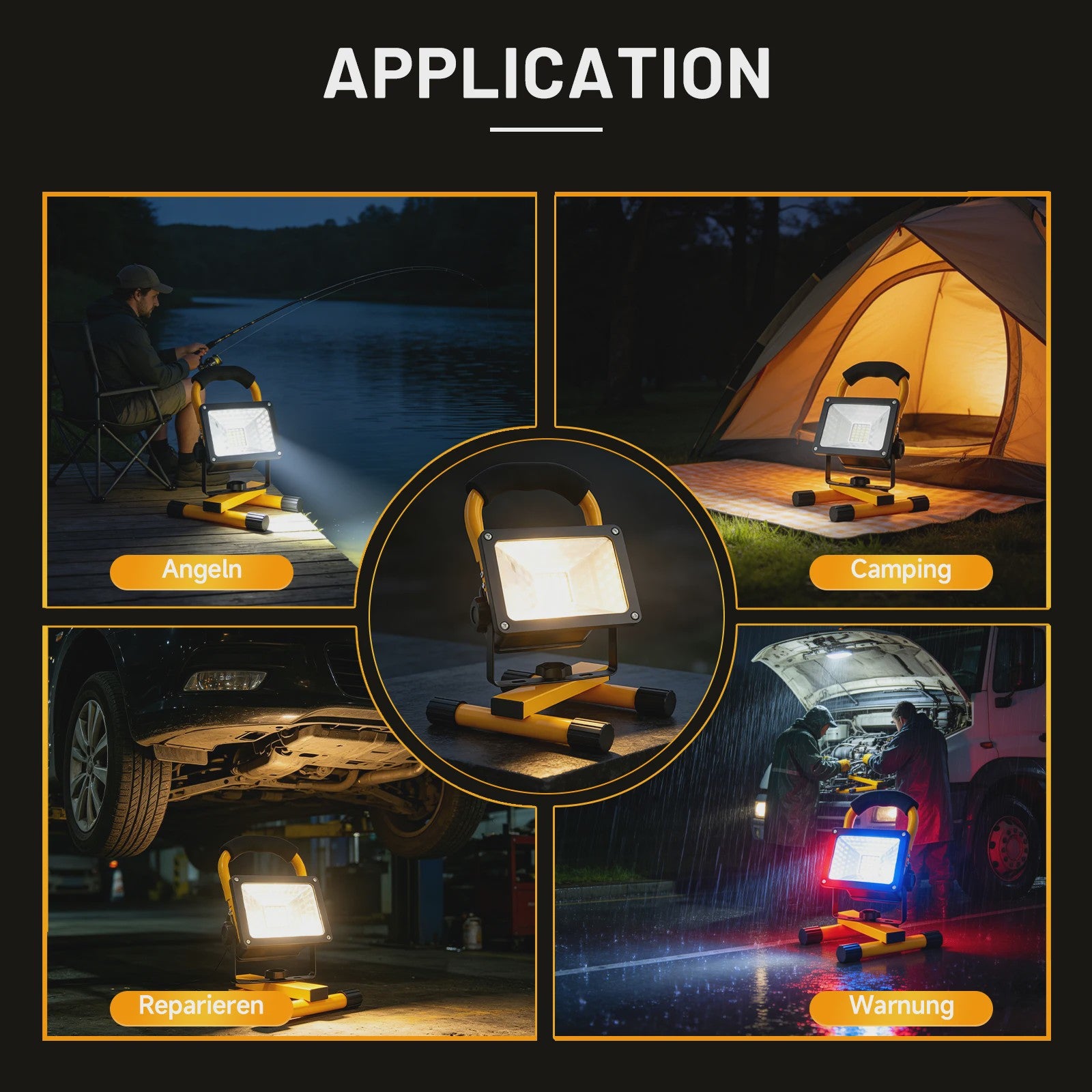 Oplaadbare LED Werkspot 30W - Waterdicht IP65, 3600mAh, Dimbare Modi & Rode/Blauwe Noodfunctie