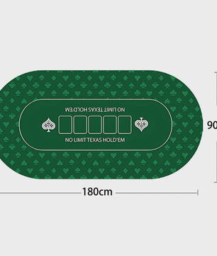 Grote Texas Hold'em Poker Tafelmat - Groen, Anti-slip & Geluidsdempend - 120x60cm of 180x90cm