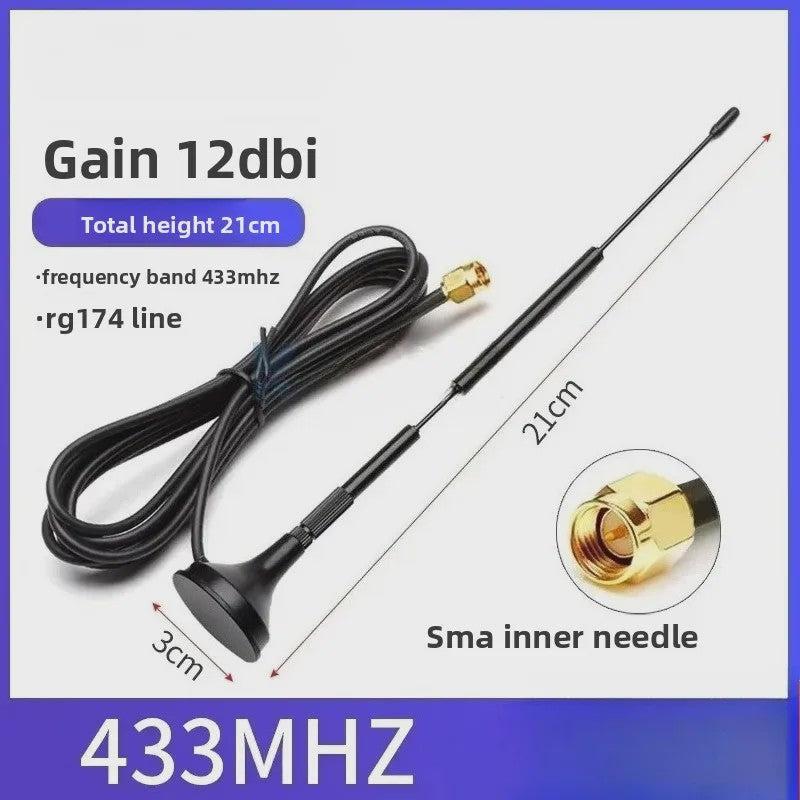 Krachtige Omnidirectionele SMA Antenne 433MHz/470MHz/315MHz met 12dBi Gain en RG174 Kabel