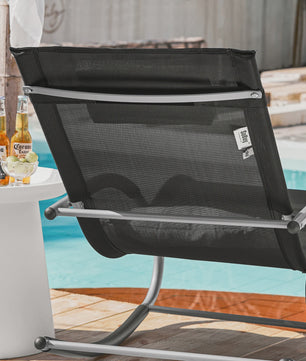 Comfortabele Schommelstoel Lounger met Hoes en Opbergvak - Ademend Textiel voor Tuin & Terras