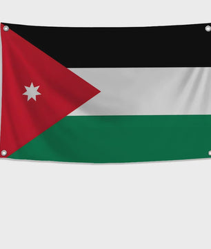 Jordanese Vlag Banner - Polyester - 4 Oogjes - Buiten & Binnen Decoratie