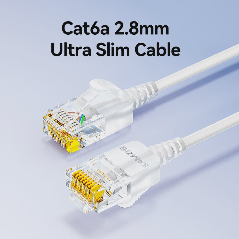SAMZHE Slim Cat6A Netwerkkabel - 10Gbps Hoge Snelheid, 31AWG Zuiver Koper