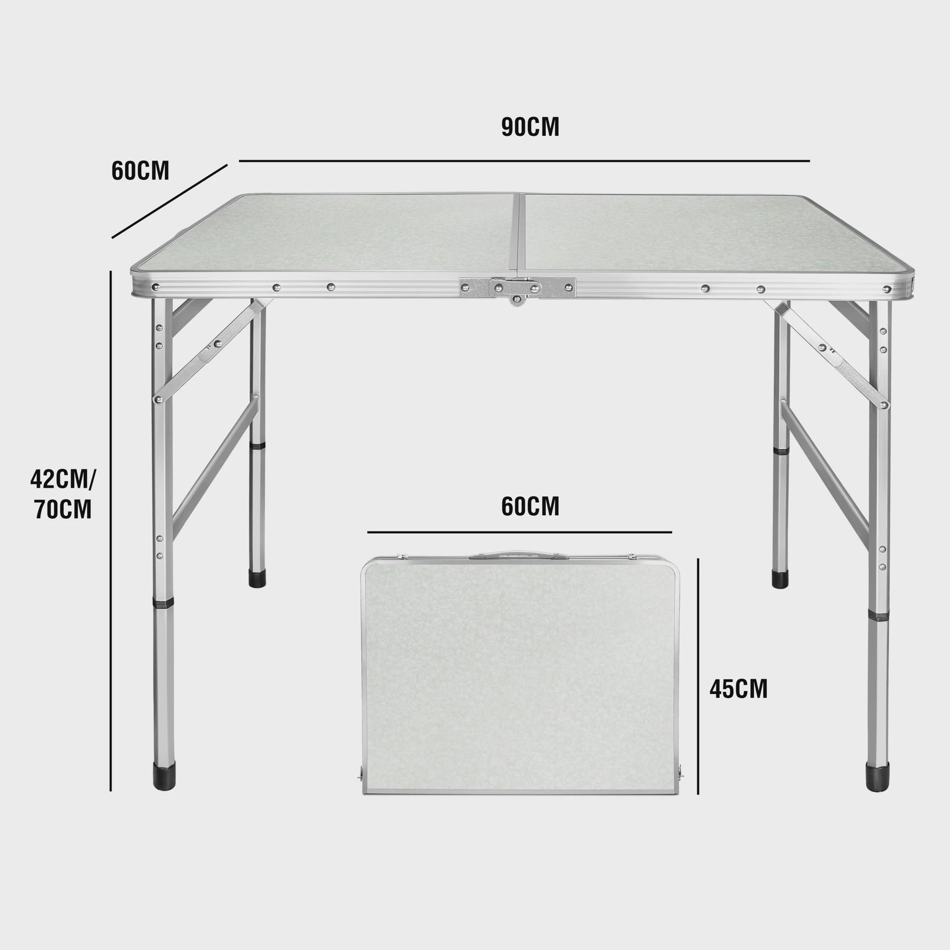 Draagbare Opvouwbare Tafel - Aluminium, Hoogte Verstelbaar voor Camping, Tuin & Picknick