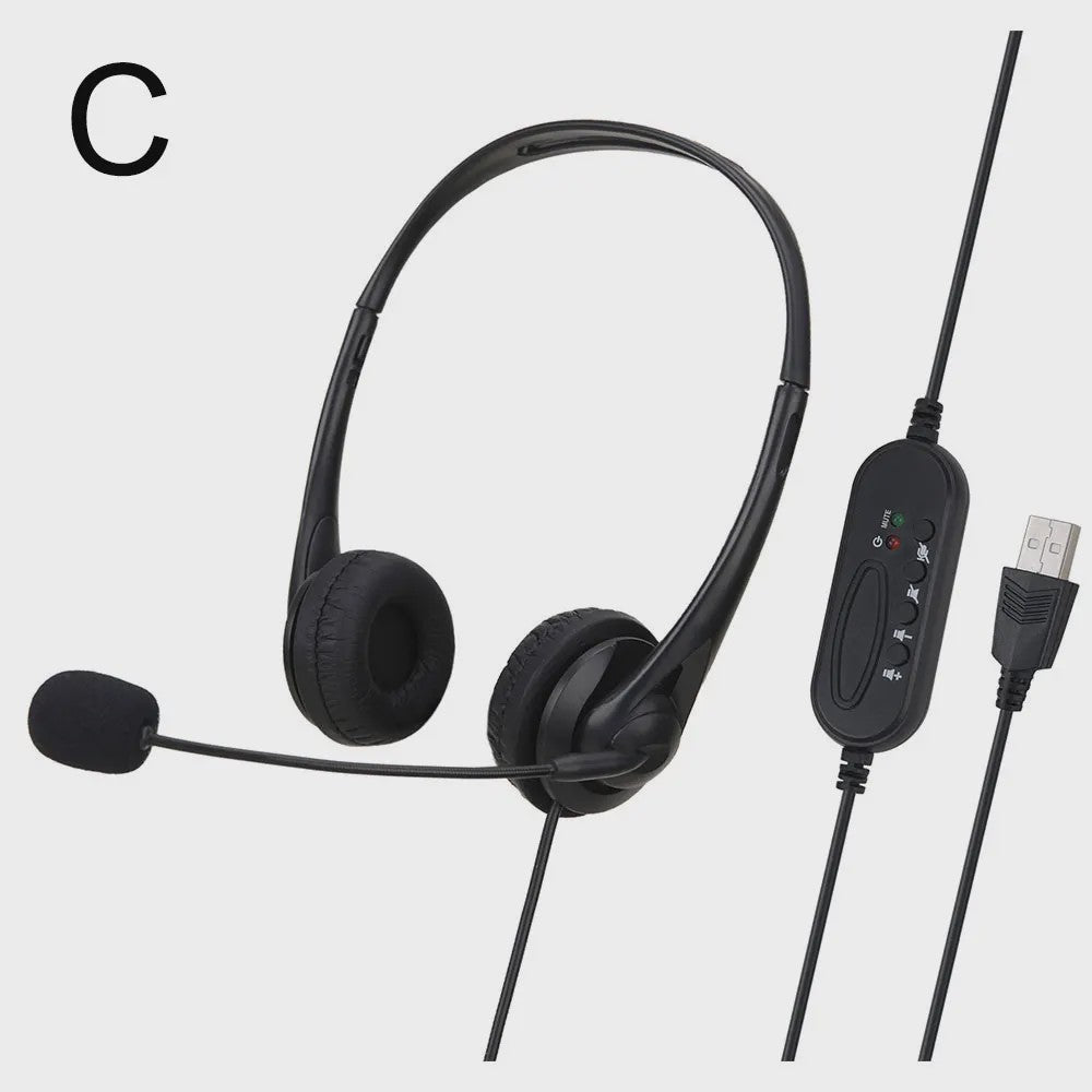 3.5mm/USB Computer Headset met Noise Cancelling Microfoon - Stereo Bedraad